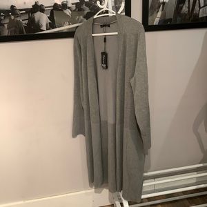 Light but long knit grey sweater